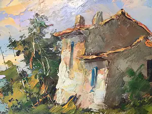 Niet of onleesbaar gesigneerd - Huis op heuvel. kopen? Bied vanaf 1!