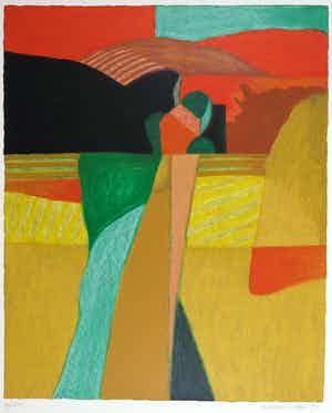 Jeroen Krabbe - Zeefdruk, Landschap verkocht voor € 35!