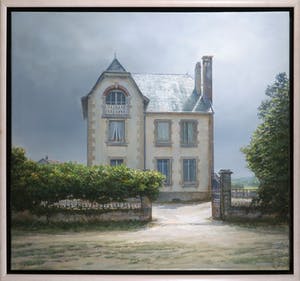 Gerard Huysman - Olieverf op paneel, Landhuis - Ingelijst kopen? Bied vanaf 1000!