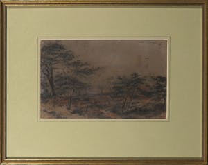 Frans Holst - Potloodtekening, Landschap - Ingelijst kopen? Bied vanaf 1!