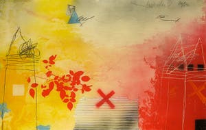 Theo Koster - Zeefdruk en collage achter epoxy, Traces 4 (met ophangsysteem) kopen? Bied vanaf 35!