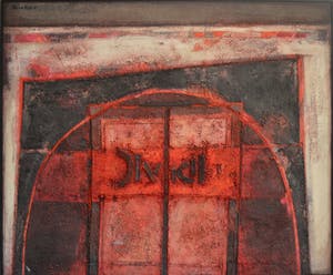 Joop Birker - Schrijn - Olie en materie op paneel - ingelijst - GROOT kopen? Bied vanaf 250!