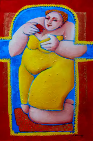 Ada Breedveld - Acryl op doek: Holly tulp - 1991(Groot werk, sterk afgeprijsd, laatste keer!) verkauft für € 395!