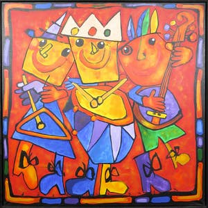 Ad Verstijnen - Acryl op Doek, Muziek is Koninklijk- Ingelijst (Groot) kopen? Bied vanaf 350!