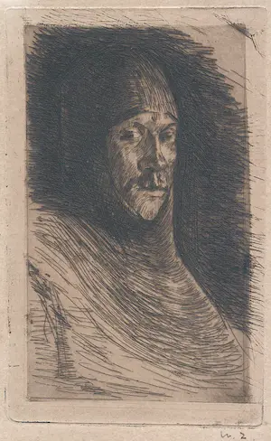 Willem de Zwart - Man met maliënkolder(zelfportret?) - Enig bekend exemplaar ! kopen? Bied vanaf 125!