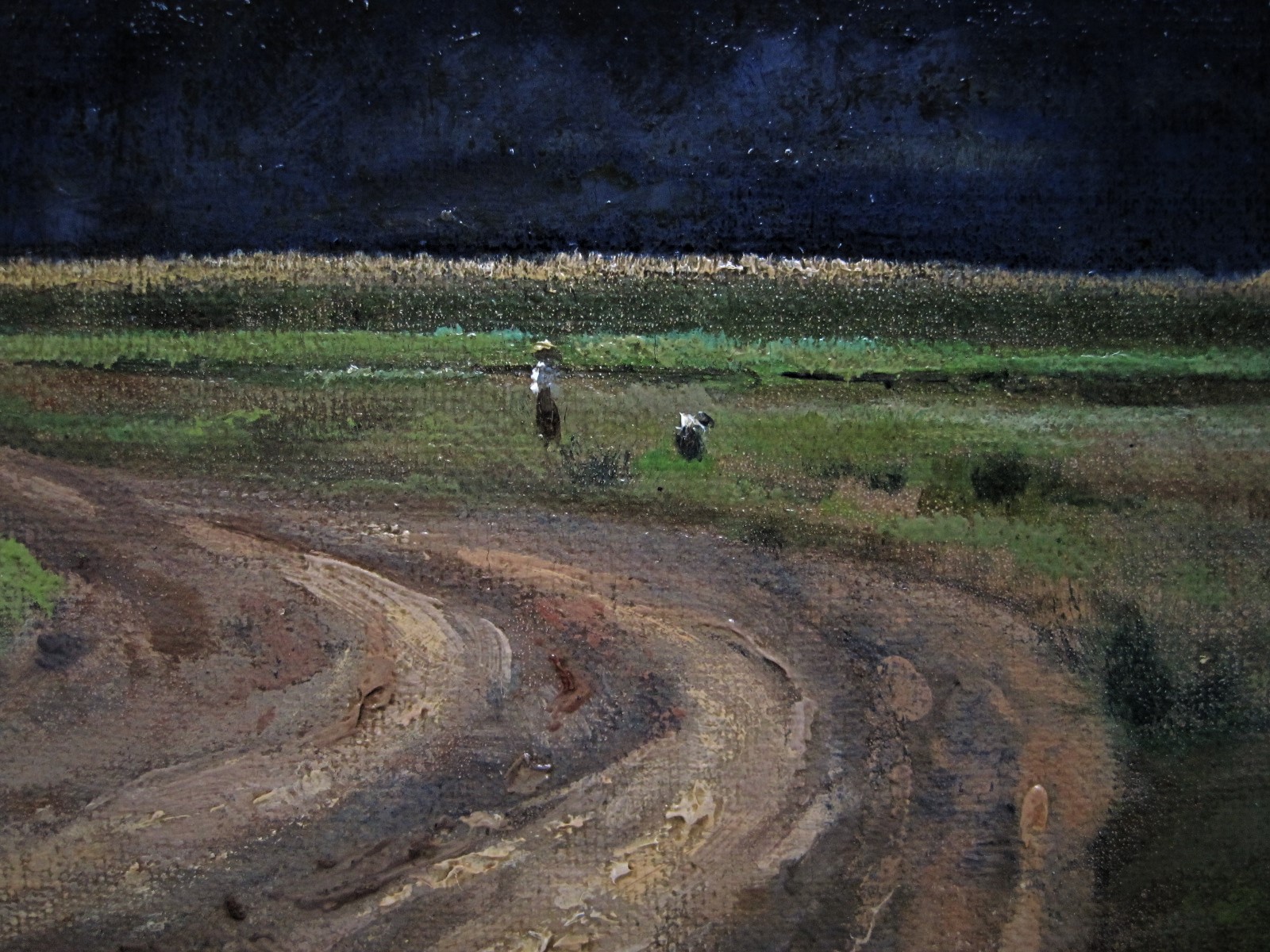 Niet of onleesbaar gesigneerd - Fraai ca. 1900 geschilderd "Indonesie Bali - theeplukkers - gesigneerd kopen? Bied vanaf 1!