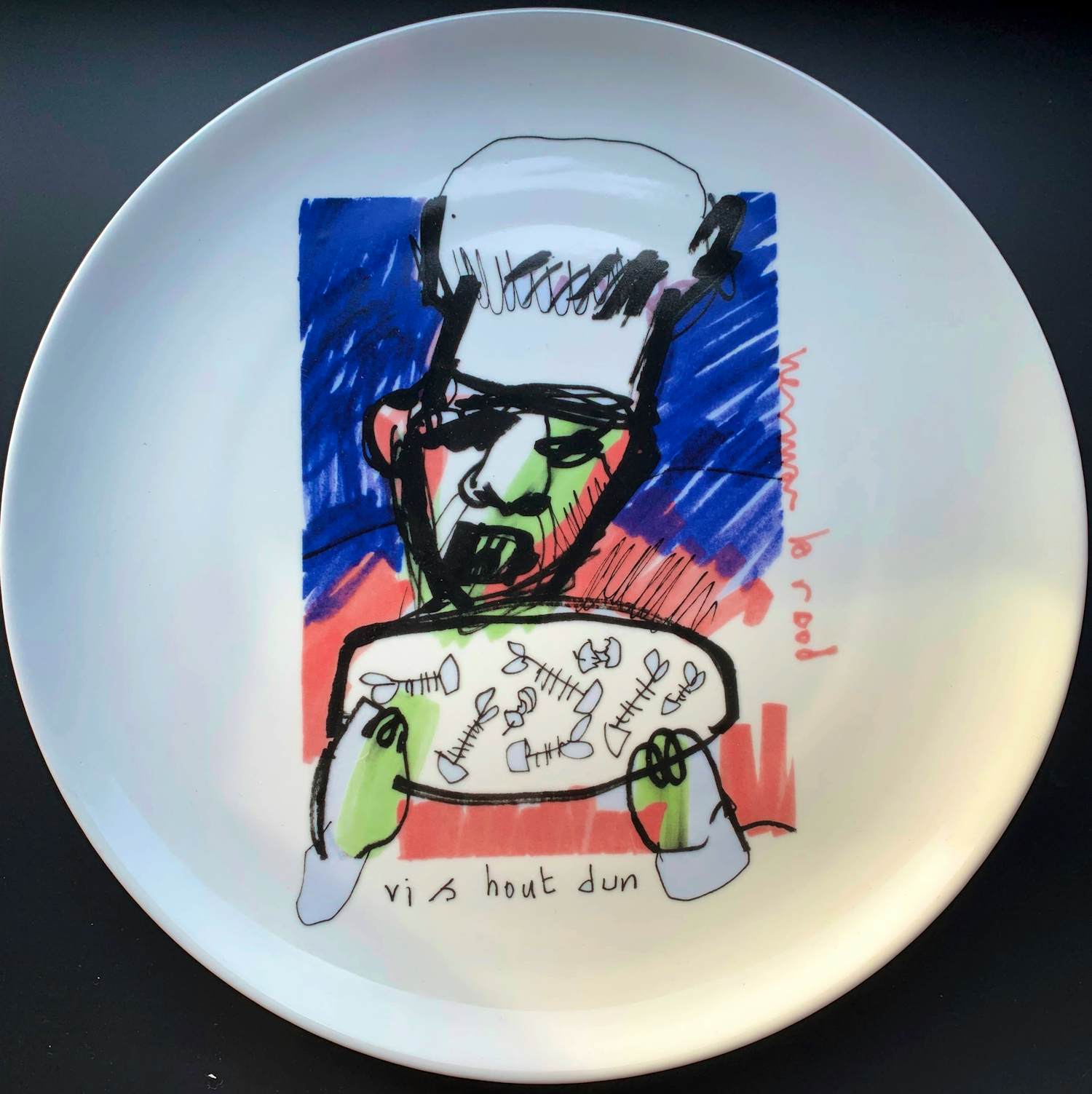 Herman Brood - Keramiek bord: "Aan de lijn" - 2007/2008 kopen? Bied vanaf 69!