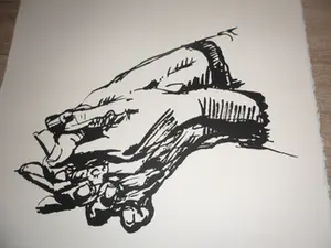 Peter Klashorst - Litho. Gevouwen handen. kopen? Bied vanaf 35!