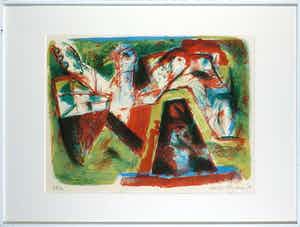 Martin Engelman - Litho, Zonder titel - Ingelijst verkocht voor € 35!