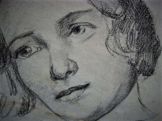 Frits Schiller - Intrigerende ca. 1930 gesigneerde houtskooltekening "dagdromen" kopen? Bied vanaf 1!