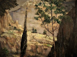 Isaac Naarden - Larense School - Landschap met besneeuwde bergtop - GROOT!!! kopen? Bied vanaf 80!