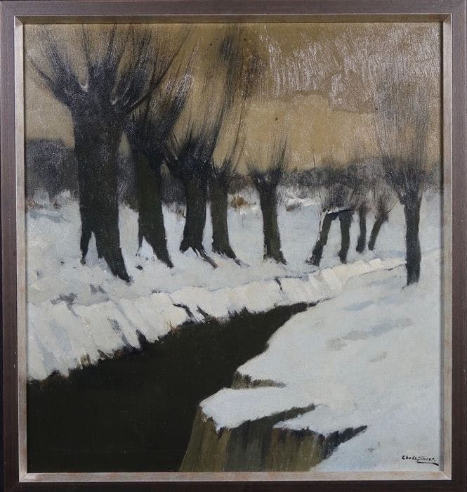 Christiaan Soer - Winterlandschap met knotwilgen verkocht voor € 275!
