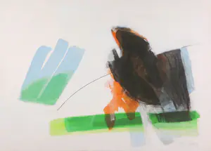 Aart Roos - Acryl op papier, Circle of birds XIX - Ingelijst (Groot) kopen? Bied vanaf 1!