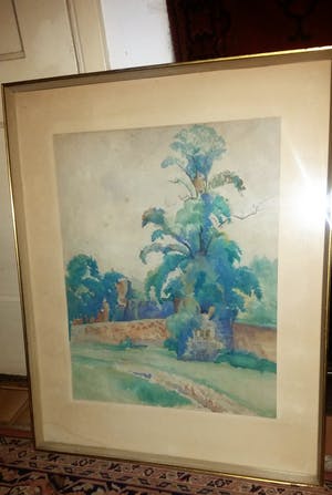 Niet of onleesbaar gesigneerd - Een oud schilderij, voorstelling een landschap kopen? Bied vanaf 1!