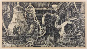 Jakop Slegt - Pen op papier, Zonder titel - Ingelijst kopen? Bied vanaf 40!