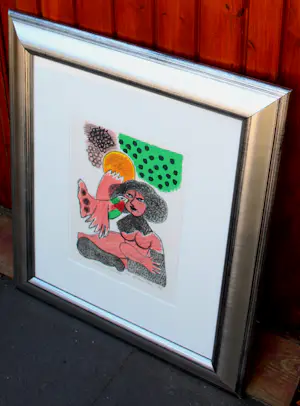 Corneille - Ingelijste litho: 'Femme et oiseau'- 1986 kopen? Bied vanaf 275!