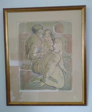 Guy Renne - (1925-1990)-litho verliefd koppel, fijntjes weergegeven. kopen? Bied vanaf 135!