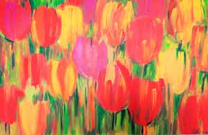 Elena Polyakova - Kleurige tulpen verkocht voor € 124!