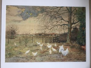 Niet of onleesbaar gesigneerd - Boerenerf met kippen kopen? Bied vanaf 10!