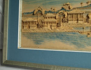 Curiosa - Uit kurk gesneden Oosters landschap – Jaren ‘80 kopen? Bied vanaf 50!