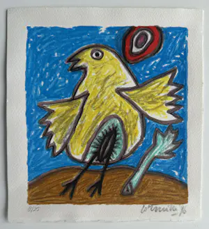 Corneille - handgesigneerde zeefdruk | 'Oiseau' | 1996 kopen? Bied vanaf 10!