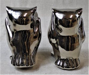 Niet of onleesbaar gesigneerd - 8 Zilverkleurige uilen Hollywood Regency Style kopen? Bied vanaf 10!