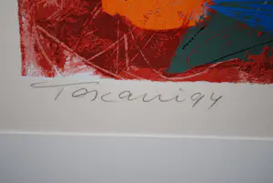 Bep Toscani - abstracte zeefdruk in zeer goede staat kopen? Bied vanaf 65!