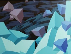 Hans Klaui - GEOMETRIE / KLEURZEEFDRUK / 64x74cm / SIG kopen? Bied vanaf 25!