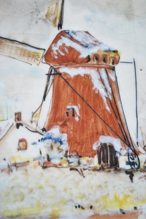 Plateelbakkerij Zuid-Holland - Plateel Gouda - grote tegel - winterse voorstelling naar Andreas Schelfhout kopen? Bied vanaf 1!