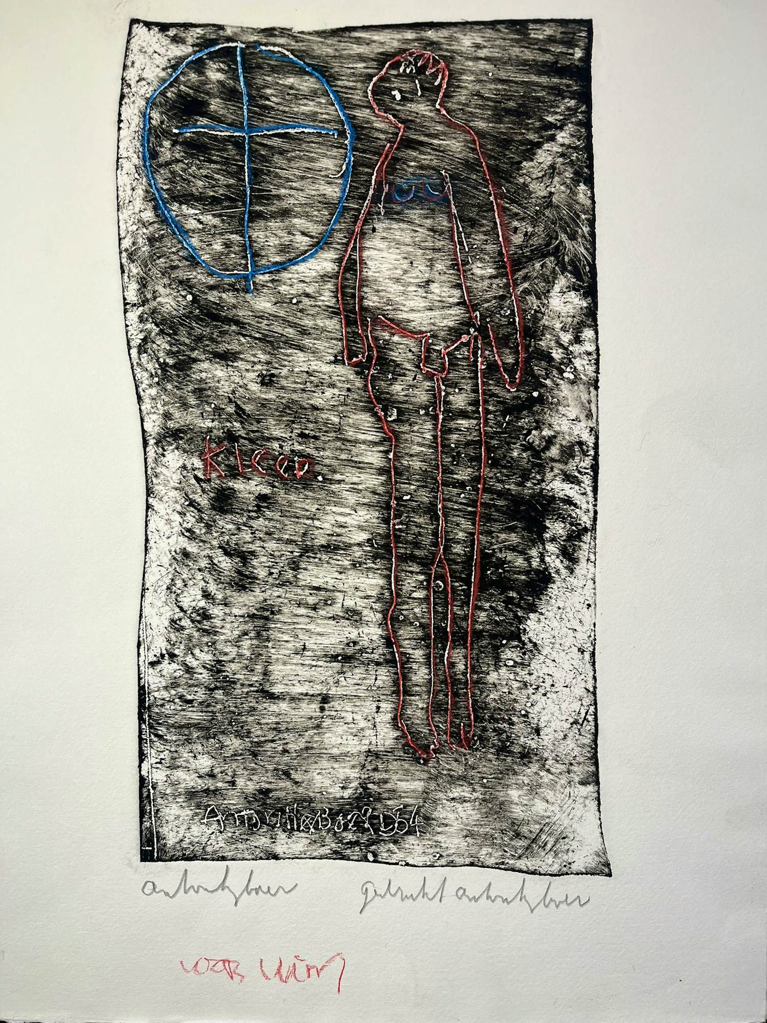 Anton Heyboer - Kleed, ets uit 1966, opnieuw gedrukt in 1987, handgekleurd kopen? Bied vanaf 100!