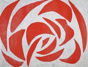 Carel Visser - Houtdruk, Roos kopen? Bied vanaf 70!