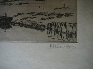 Elisabeth Adriani-Hovy - Landschap met sloot en bootje kopen? Bied vanaf 25!