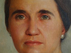 Rudolf Wenghart - Ingelijst olieverf op doek, op paneel (marouflé), “Portret” – 1938 – 100 x 80 kopen? Bied vanaf 1!