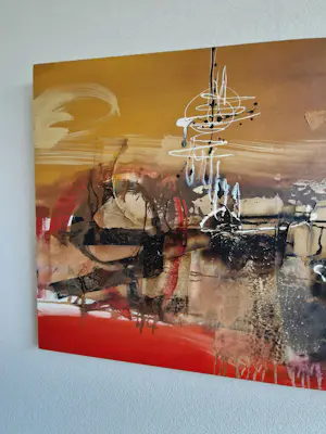 William Malucu - Galerie Forum art - Abstracte compositie, acrylverf op doek (GROOT!) kopen? Bied vanaf 230!