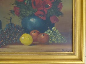 Niet of onleesbaar gesigneerd - Fruit met bloemen vaas kopen? Bied vanaf 1!