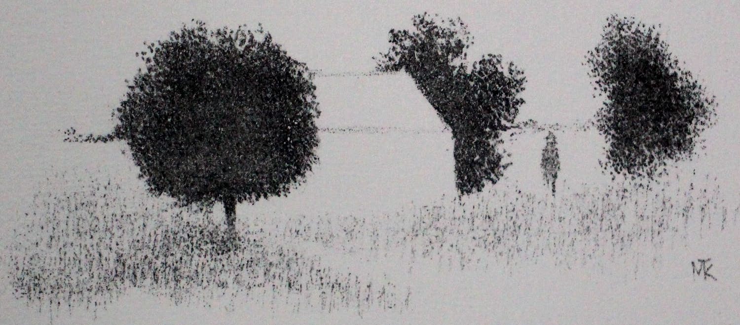 Metten Koornstra - Litho: landschap kopen? Bied vanaf 50!