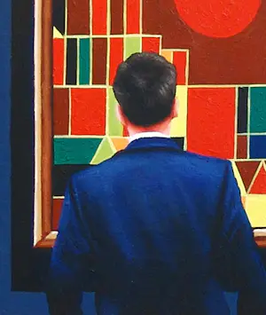 Gerard Boersma - Brug Und Sonne (Man genietend van schilderij Paul Klee) kopen? Bied vanaf 400!