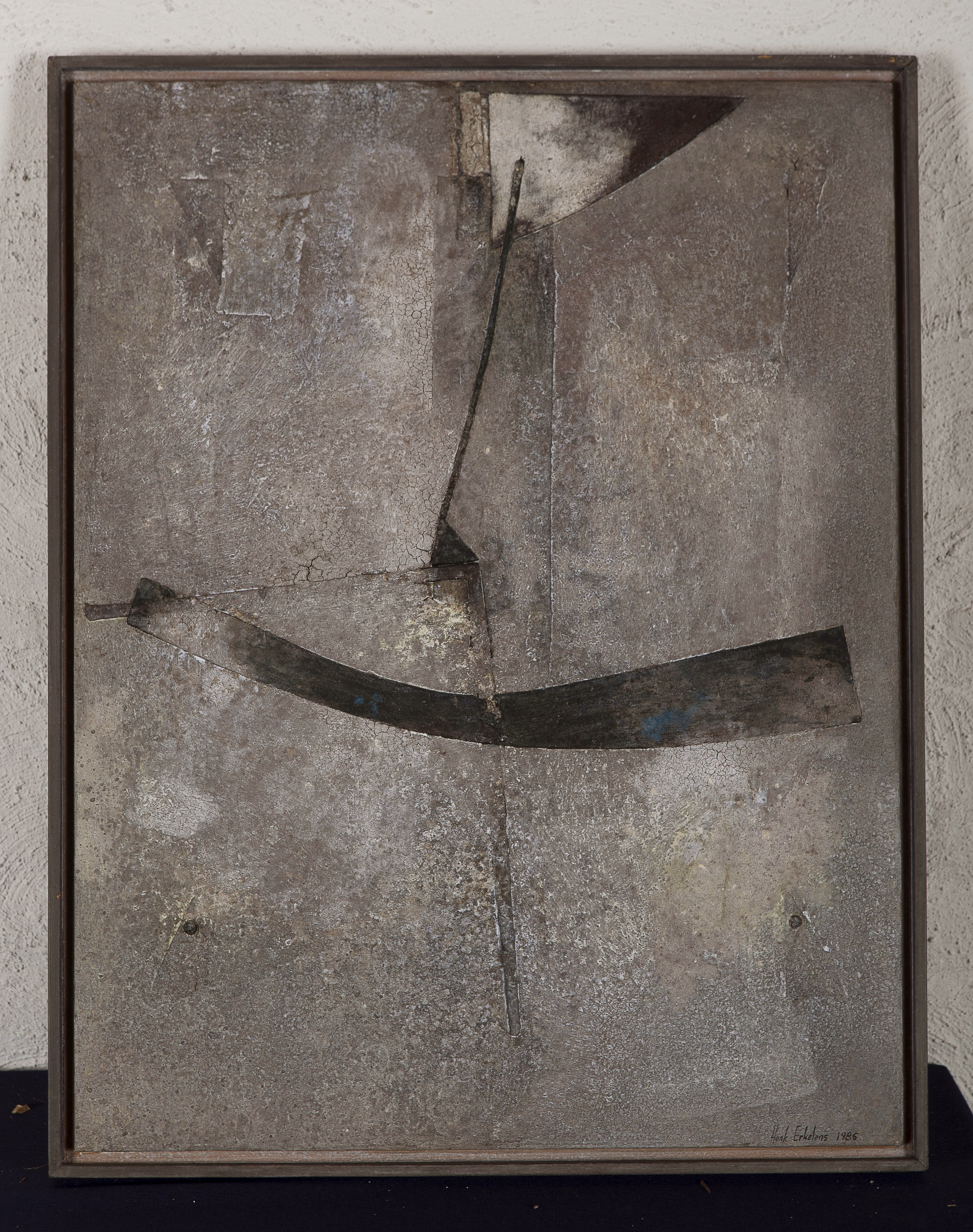 Henk Erkelens - Zand, olieverf en karton op hout - gesigneerd r.o.  kopen? Bied vanaf 10!