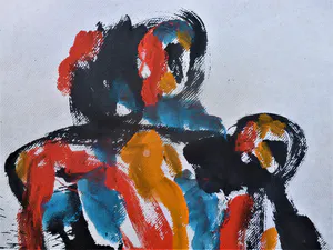 Anton Heyboer - Moeder en kind De oermoeder Mooie krachtige sierlijke schildering kopen? Bied vanaf 400!