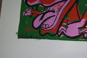 Peter Klashorst - zeefdruk cow in green - gesigneerd en genummerd 25/28 kopen? Bied vanaf 29!