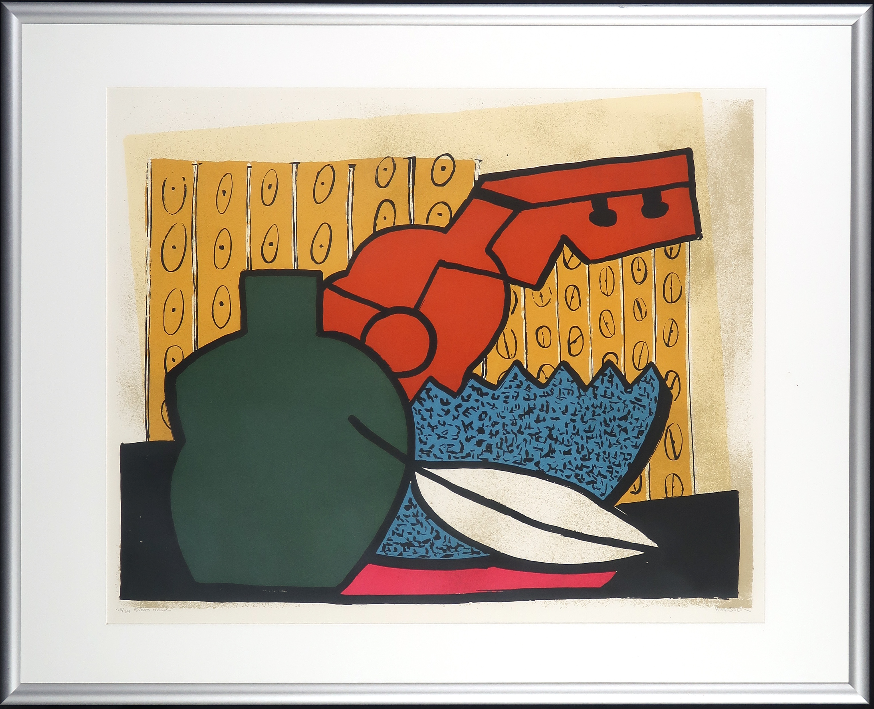 Wil Klaassen - Zeefdruk, Zonder titel II - Ingelijst kopen? Bied vanaf 40!