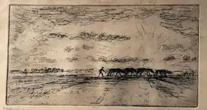Johan Dijkstra - Landschap met boer en koeien verkauft für € 450!