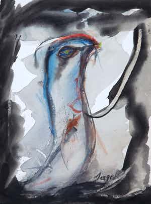 Serge Vandercam - Aquarel, Zonder titel verkocht voor € 175!