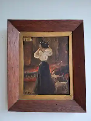 Maria Aldernaght - Art deco dame met hond verkauft für € 280!