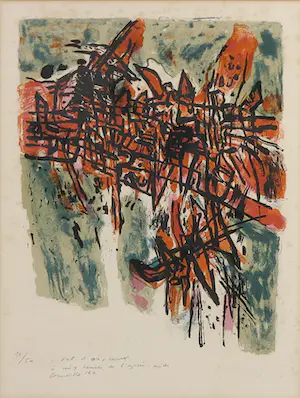 Corneille - Litho, Vol d'oiseaux à cinq heures de l'apres midi - Ingelijst kopen? Bied vanaf 250!