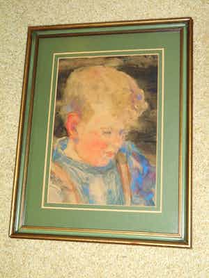 Cornelia Hioolen - Aquarel - Jongensportret verkocht voor € 50!