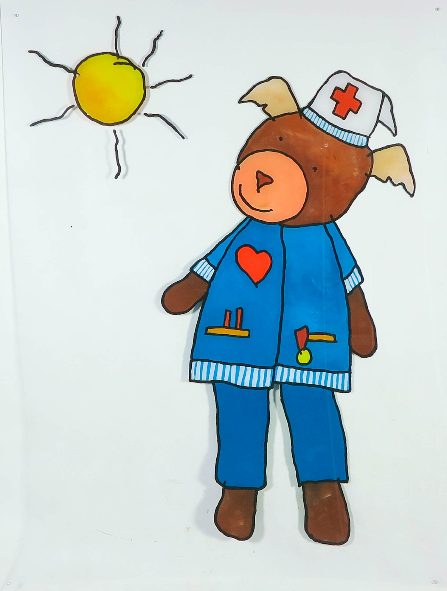 Ella Steenmeijer - Acryl op plexiglas, Kindertekening kopen? Bied vanaf 1!