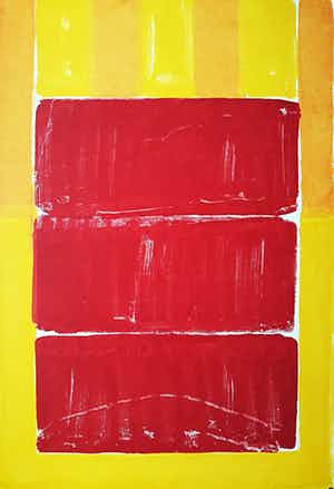 Adine Engelman - Abstracte compositie, monotype verkocht voor € 75!