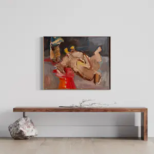 Marcus De Vestele - Das Opfer – Großes Ölgemälde auf Leinwand aus dem Jahr 1971 kopen? Bied vanaf 400!