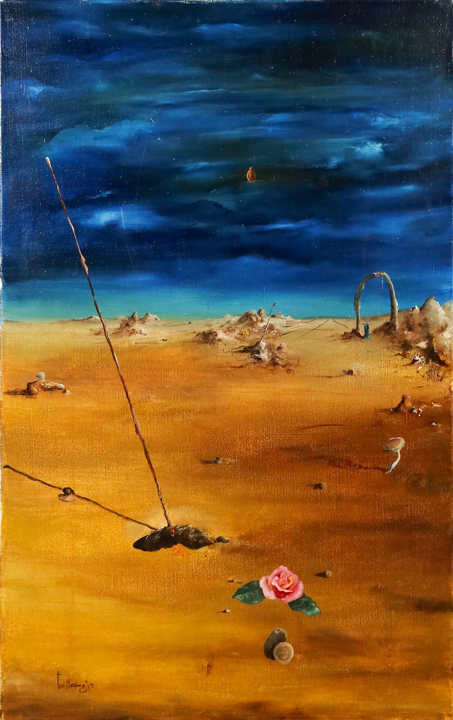 Ton Mertens - Olieverf op doek, Lo no siento verkocht voor € 70!